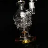 Narghilè Color Skull Prec Glass Bong Dab Rig Smoking Pipe Recycler Oil Rigs con 1 ciotola trasparente