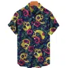 Koszulki męskie 2022 Hawajska koszula 3D dla mężczyzn w stylu czaszki projektant mody Tshirts Women Graphic Summer 5xl