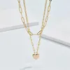 Colliers pendentifs Fashion Femmes Simple Double couche coeur Paper Collier Chaîne Collier Sexy Party JewerlyPendant 305n