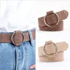 Cintos de cinto de metal redondo de metal redondo fêmea de cor sólida ceinture cintura femme para mulheres calças de jeans Cinturones bijercheres