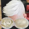 #1B65 Herren-Toupet, V-Schleife, Haarteil, dünnes Voll-PU-Echthaar, Perücke für Männer, 30 mm, wasserwelliges Haar, Prothese, 100 % menschliches Haarsystem