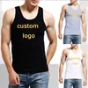 Custom Men Muscle Sleeveless Tank Top Casual Tight Vest Round Neck Sports Fitness Vest Workout Bodybuilding Fitness Running 220607