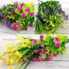 Decorative Flowers & Wreaths 9pcs Artificial Outdoor UV Resistant Fake Plants Faux Plastic Flower In Bulk For Hanging Outside Porch Vase Dec