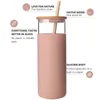 500 ml kreativer Bambus -Deckelglas -Tumbler Glasflasche mit Silikonhülsen -Tee -Kaffee -Trinkflasche mit Stroh