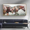 Graffiti Colorful Two Horses Wall Art Painting Canvas Print Animal Picture for Living Room Home Decor No Frame