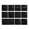 Smart Home Control Rétro Commutateur 1-4 Gang 2 Voies Noir PC Panneau Mat Applique Murale En Laiton Levier Bascule Simple Double