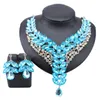 Women's Wedding Bridal Bridesmaid Rhinestone Crystal Statement Necklace Earrings Party Costume Jewelry Set