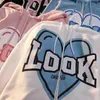 Rose Graphique Kawaii Harajuku HOODIES Femmes Bleu Punk Emo Alt Sweat Zip Up Esthétique Indie Y2k Mode Coréenne Vêtements 220811