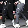 Herrbyxor Autumn Men hip hop harem joggers manliga byxor herrar fasta multi-pocket last mager fit sweatpantmen's