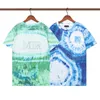 T-shirt da uomo Estate Uomo High Street T-shirt manica corta allentata Tie Dye Grafica Lettera Stampa T-shirt mezza manica Hip Hop casual