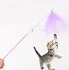 Kedi Kitten Teaser Tüy kovalayıcı değnek ile çan boncuklu interaktif balıkçılık direği yakalayıcı egzersiz çubuğu
