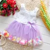 Vestidos de menina garotas verão 2022 Kids Princess Dress Boutique Petal Baby Sweet Korean Kids Clothing 445Girl's