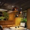 Hänglampor ljuskrona café bar enstaka huvudlampa agerar rollen för att skapa restaurangindustrin vindkorrosion potten och lyktanspendant