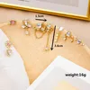 Stud MWSONYA 2022 Trend Pink Rhinestone Love Heart Drop Earrings 9pcs/set For Women Shiny Korea Style Fashion Pendientes Jewelry Gift Moni22