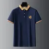 トップス高品質ブランド Tシャツポロ半袖刺繍綿ファッション紳士服カジュアル 220606