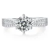 Echte Moissanite Luxury Sun Flower Ring 1 CT Diamond Lotus Ring Vrouwen Fancy Wedding Rings Sterling Silver Sieraden Inclusief doos