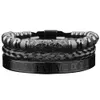 3 pièces de luxe romain Royal court Tube bracelet à breloques hommes en acier inoxydable géométrie Pulseiras hommes ouverts réglables Bracelets Couple Jewe1488840