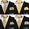 Silk Men Tie Set Floral Yellow Gold Ties And Handkerchiefs Cufflinks Mens Wedding Party Suit Fashion Neck C-3053