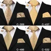 Silk Men Tie Set Bloemgele goudbanden en zakdoeken Cufflinks Mens Wedding Party Pak Fashion Neck C-3053