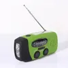 Zonne -hand crank radio -ontvanger mini draagbare AM/FM weer radio met multifunctionele zaklamp noodvoeding/bank