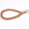 Łańcuchy Babcia Chic 10/12/15 mm Rose Gold Ton Curb Cuban Link 316L Pies ze stali nierdzewnej łańcucha zwierząt domowych wyprzedaż biżuteria