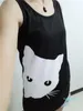 Women's Tanks & Camis 2022 Cat Printed Tank Tops Sexy O Neck Tee Casual Lady Loose Vests WDC4740