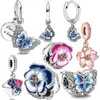 Pendentif fleur de printemps en argent Sterling 925, perles breloque adaptées au Bracelet Pandora, collier pour femmes, bricolage
