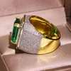 Mens Hip Hop Ring smycken högkvalitativ Gemstone Diamond Fashion Iced Out Gold Punk Rings