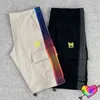 Bunte Streifen Nadeln AWGE Hosen Männer Frauen Stickerei Schmetterling Nadeln Hosen 2022 Multi Zip Taschen Jogginghose T220803