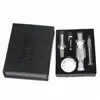 10mm Mini Bongo Hookah Kit de fumaça Bong Néctar com Gr2 Titanium Gip Tip Piles Piles Bongos Bongs Rigas Dab DAB Caixa de presente de vaporizador