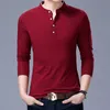 Sell Fashion Brand Clothing Polo Shirt Mens Long Sleeve Slim Fit Boys Mandarin Colla Polos Casual Men's Clothing 220402