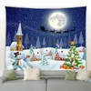 Christmas Wall Carpet Snowflake Santa Fireplace Gifts Winter Night Hanging Blanket Xmas Tree For Living Room Home Decor J220804