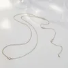 Sexy Kpop Crystal Long Tassel Back Chain Necklaces for Women Wedding Bridal Prom Simple Rhinestone Backless Dress Accessories