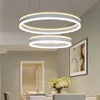 Hängslampor 1/2/3/4 ringer upp och ner LED -belysningsarmaturer vardagsrum sovrumsstudie kontor café bar ljuskronorspendant