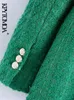 KPytomoa kvinnor mode dubbelbröst t grön blazer kappa vintage långärmad klafffickor kvinnliga ytterkläder chic veste 220801