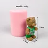 PRZY 3d Teddy Avec Chapeau Silicone Moule Fondant Moule Mousse Au Chocolat Gâteau s Ours Amour Bougie Résine 220601