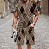 Männer Trainingsanzüge Sommer Übergroße Männer T-shirt Shorts Outfits Sets Retro Muster Druck Hohe Qualität Kurze Ärmel T-shirt Trend Strand track Su