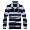 Men Stripe Polo Shirt Cotton Long Sleeve Shirt Spring Autumn Embroidery Warm Casual Fashion Polo Shirt Men 220402