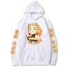 Hot Demon Slayer Anime Harajuku Hoodies Homens Mulheres Rengoku Kyoujurou Gráfico Hoodie Pullover Kimetsu No Yaiba Sudadaras Hombre