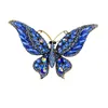 Vintage Exquisite Big Butterfly Broszki Dla Kobiet Luksusowy Multicolor Rhinestone Kryształ Zwierząt Broszka Corsage Bridal Wedding Jewelry Lapel Pin Scarf Klamra