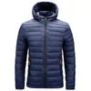 Piumino da uomo Parka da uomo Autunno Inverno 2022 Blu ultraleggero Abbigliamento di marca Casual Caldo Colletto con cappuccio Cappotti Giacche Giacche a vento