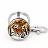 Keychains WG 1PC Tiger Theme Gift Time Gemstone Keychain Keyrings Creative Metal Keyring Car Accessories for Women Sieraden Enek22