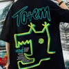 Zazomde Cotton Summer Graffiti Dinosaur Krótkie rękawowe T-shirt Mężczyzna Ins Streetwear Studenci Loose Fashion Ubrania Men M-5xl 220621