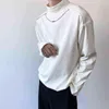 T-shirt Men Stand Collar with Long Sleeve Chain Men's T Korean Streetwear Fashion Inner Match Top Tees Shirts Man Tshirts T220808