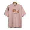 2022 Engel T-shirts Palm Trendy Decapitated Teddy Bear Print T-shirt Lose männer und Frauen Tragen Brief Kurze Ärmel