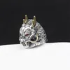 Bague Dragon Vintage avec barbe de couleur or dominatrice, accessoires de bijoux en argent Sterling 925