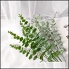 Decoratieve bloemen kransen feestelijke feestbenodigdheden Home Garden 5/10pcs/Lot Green Simation Eucalyptus blad kerstdecoratie kunstmatige p