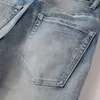 Hommes Designer Jeans Grands et Grands Pantalons avec Trou Denim pour Homme Skinny Rock Biker Slim Fit Bleu Hip Hop Hommes Boucle Longue Droite Fermeture Éclair Fly Lavé Solide Adoucissant 2022