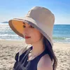 Été Femmes à nœud papillon Fashion largeur grand bord du soleil chapeau extérieur pêcheur de plage capuchon uv preuve de protection sol