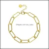 Braccialetti a catena a maglie Gioielli Moda Semplice Retro Geometrica Bambù Graffetta Acciaio inossidabile Bracciale in oro Drop Delivery 2021 2F8Fh